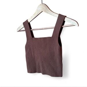 Brown Knit Women's Crop Top